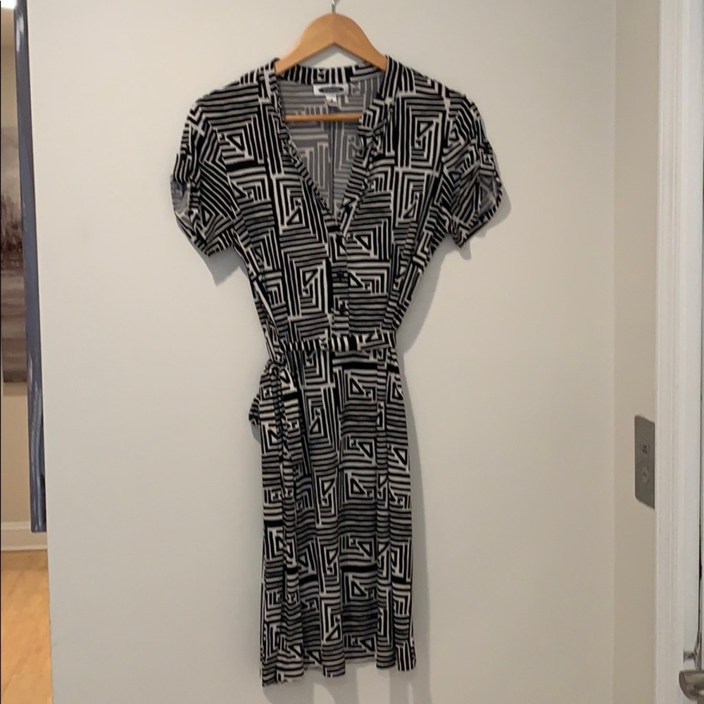 Black & White Geo Print Dress